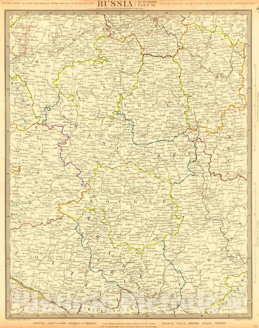 Historic Map : 1838 Russia in Europe Part VI : Vintage Wall Art