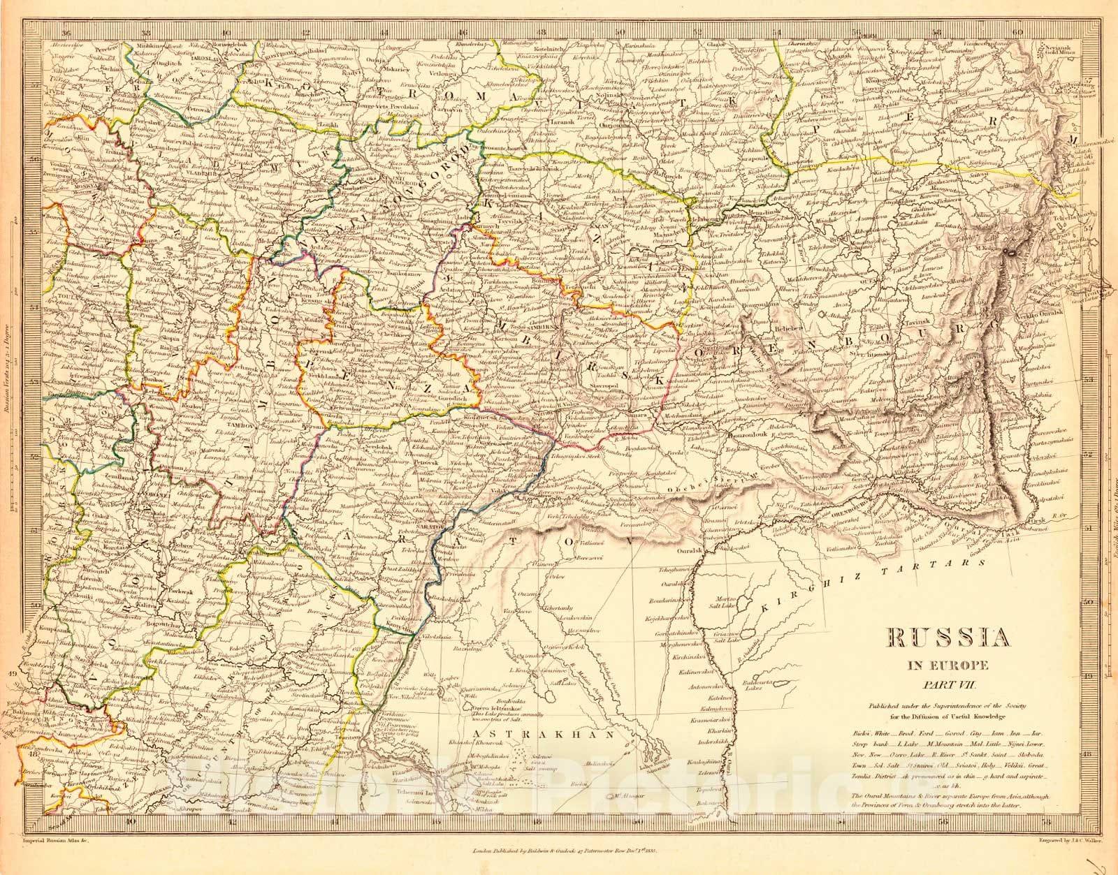 Historic Map : 1838 Russia in Europe Part VII : Vintage Wall Art