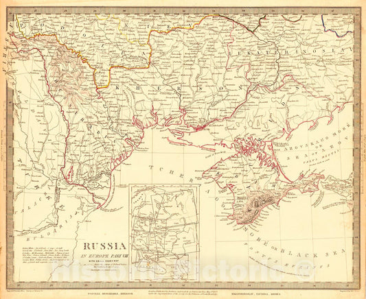 Historic Map : 1838 Russia in Europe Part VIII : Vintage Wall Art