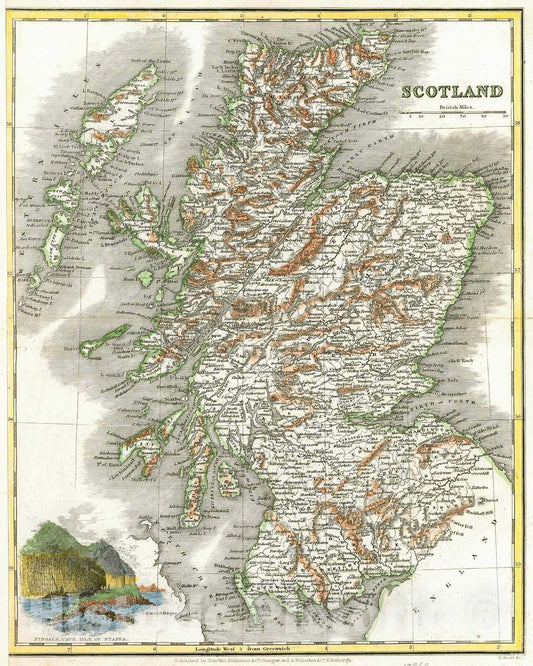 Historic Map : 1840 Scotland : Vintage Wall Art
