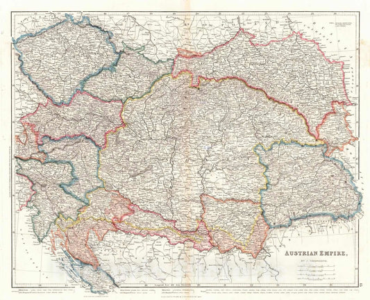 Historic Map : 1842 Austrian Empire : Vintage Wall Art