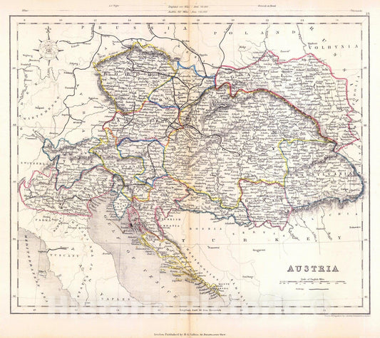Historic Map : 1853 Austria : Vintage Wall Art