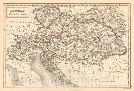 Historic Map : 1856 Austrian Dominions : Vintage Wall Art