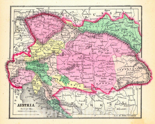 Historic Map : 1859 Austria : Vintage Wall Art