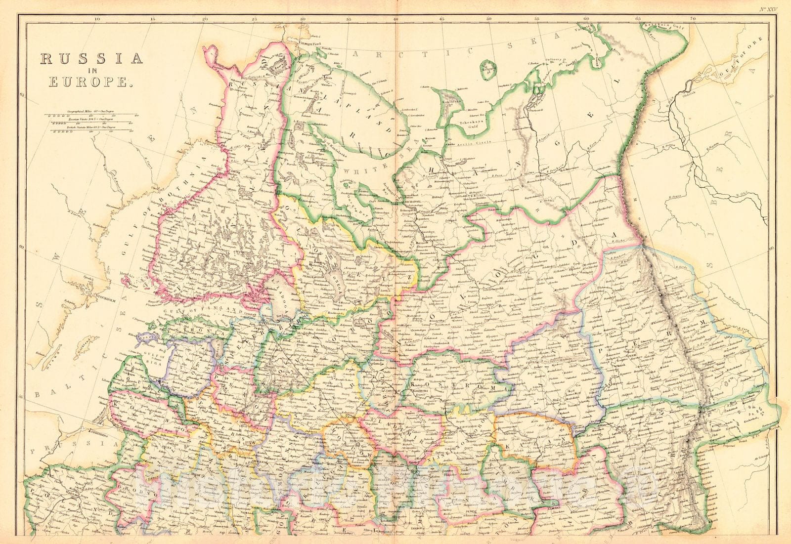 Historic Map : 1860 Russia in Europe : Vintage Wall Art