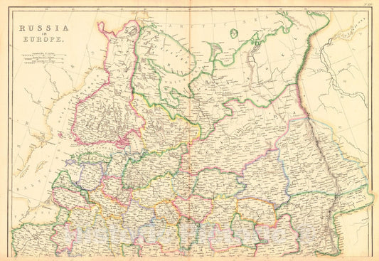 Historic Map : 1860 Russia in Europe : Vintage Wall Art
