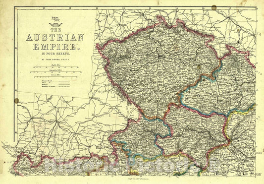 Historic Map : 1862 The Austrian Empire : Vintage Wall Art
