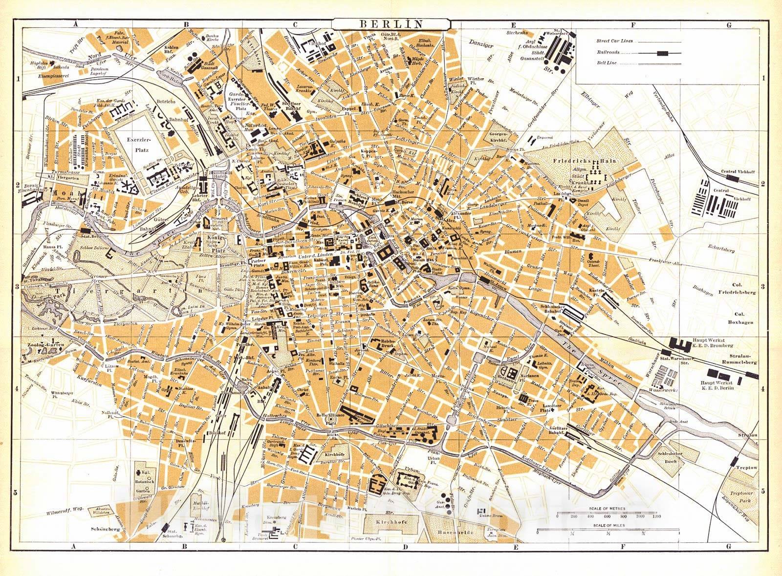 Historic Map : 1896 Berlin : Vintage Wall Art