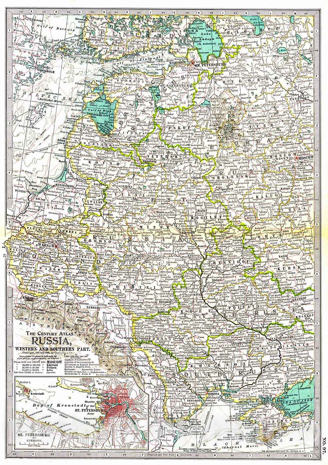 Historic Map : 1902 Russia, Western and Southern Part : Vintage Wall Art