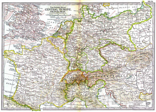 Historic Map : 1902 Central Europe : Vintage Wall Art