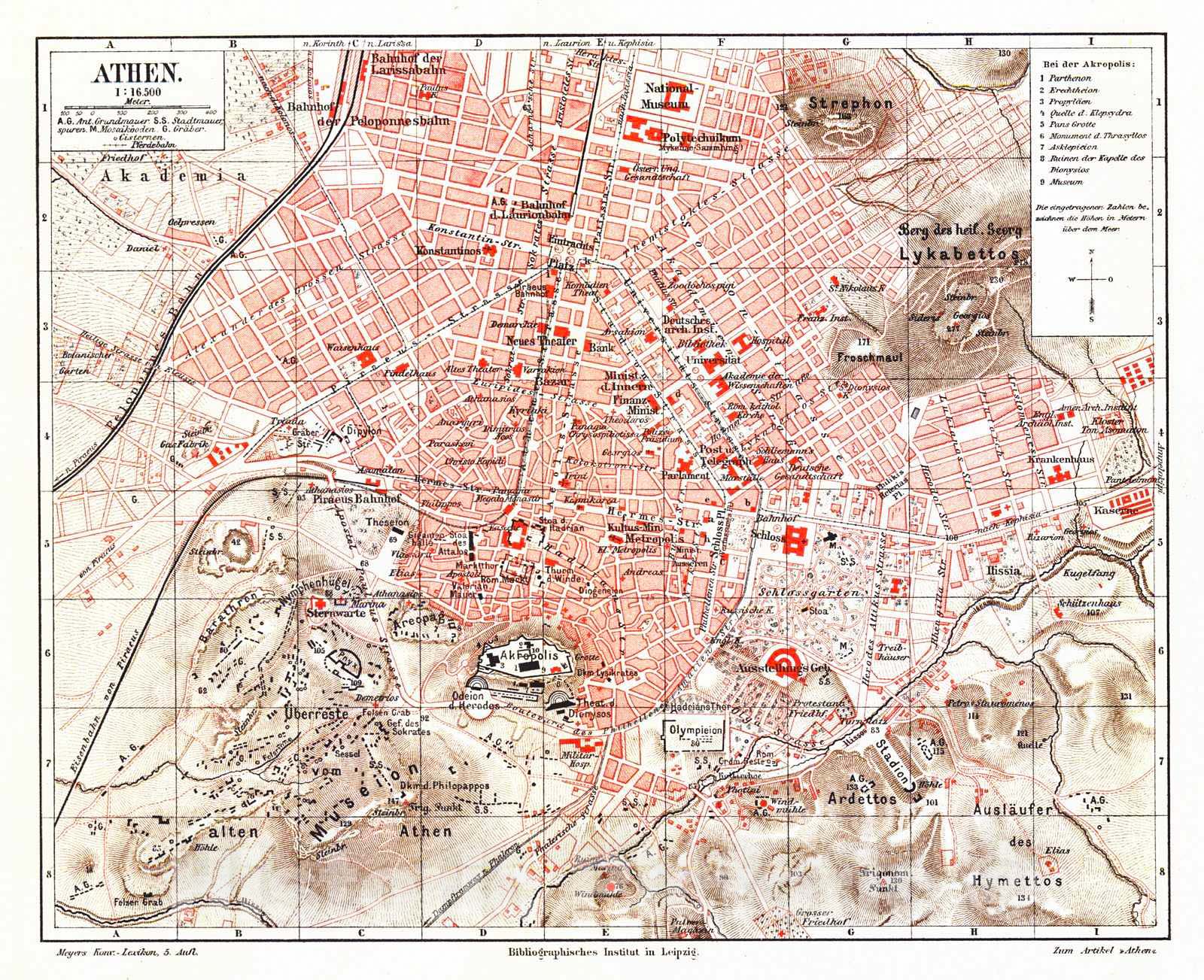 Historic Map : 1906 Athen : Vintage Wall Art