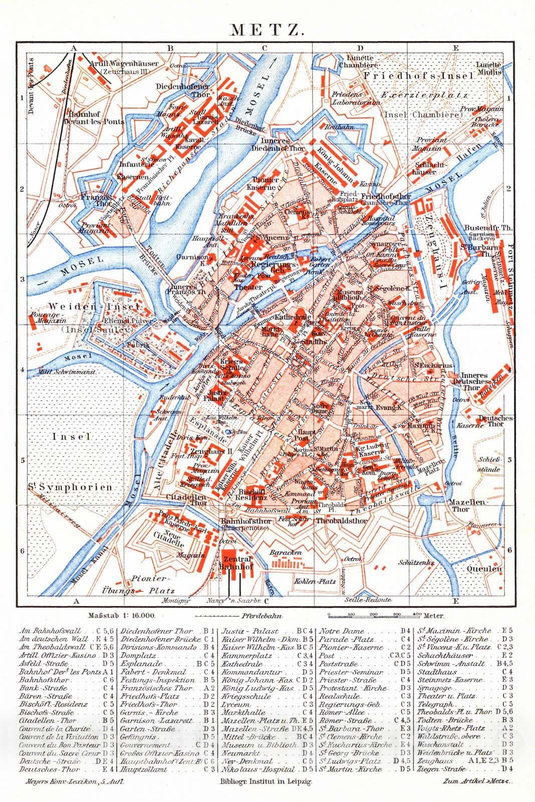 Historic Map : 1906 Metz : Vintage Wall Art