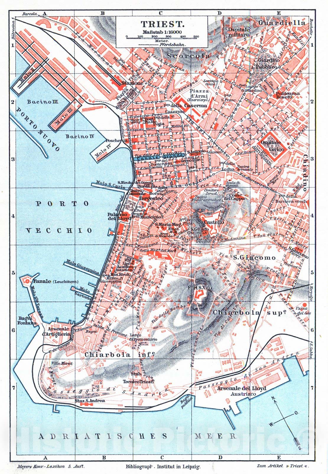 Historic Map : 1906 Triest : Vintage Wall Art