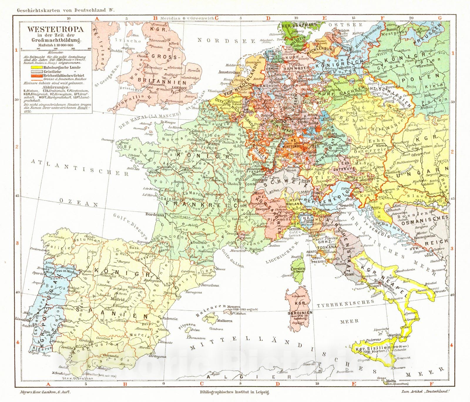 Historic Map : 1906 Westeuropa in der zeit der Gro&szlig;machtbildung : Vintage Wall Art