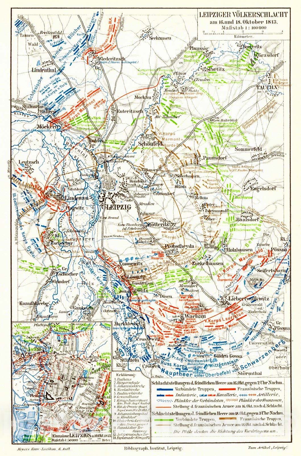 Historic Map : 1906 Leipziger VOlkerschlacht : Vintage Wall Art