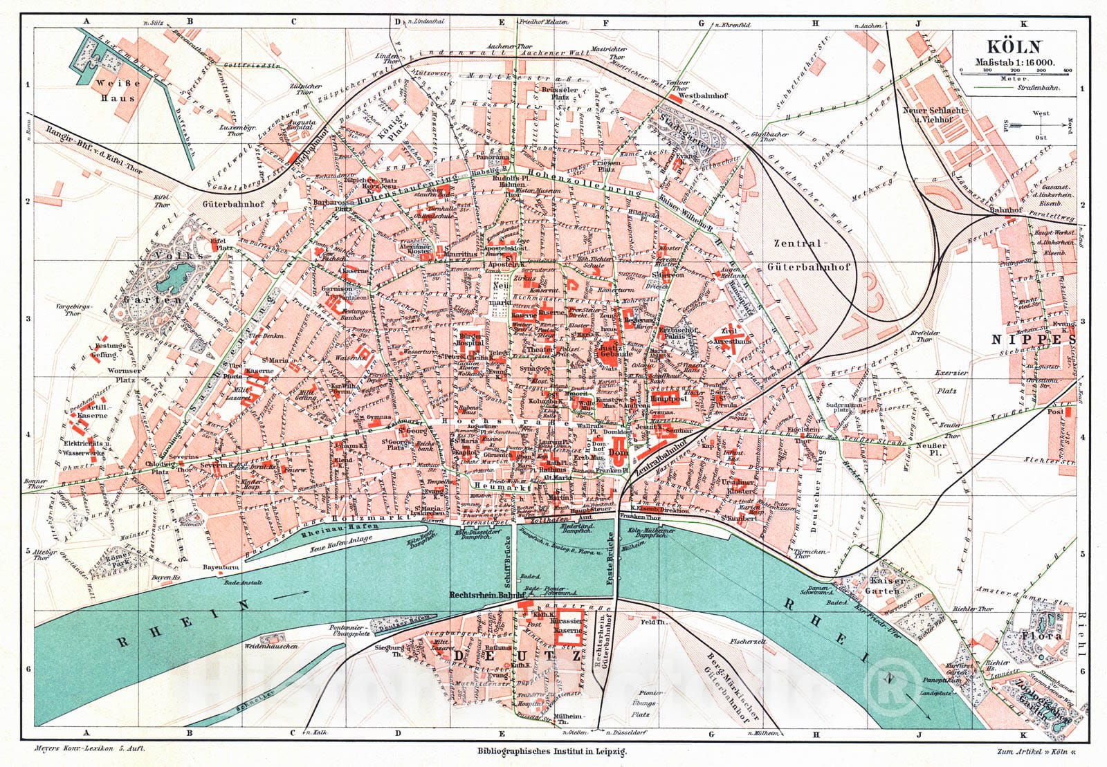 Historic Map : 1906 KOln : Vintage Wall Art