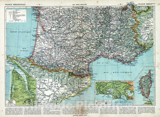 Historic Map : 1908 France Merid : Vintage Wall Art