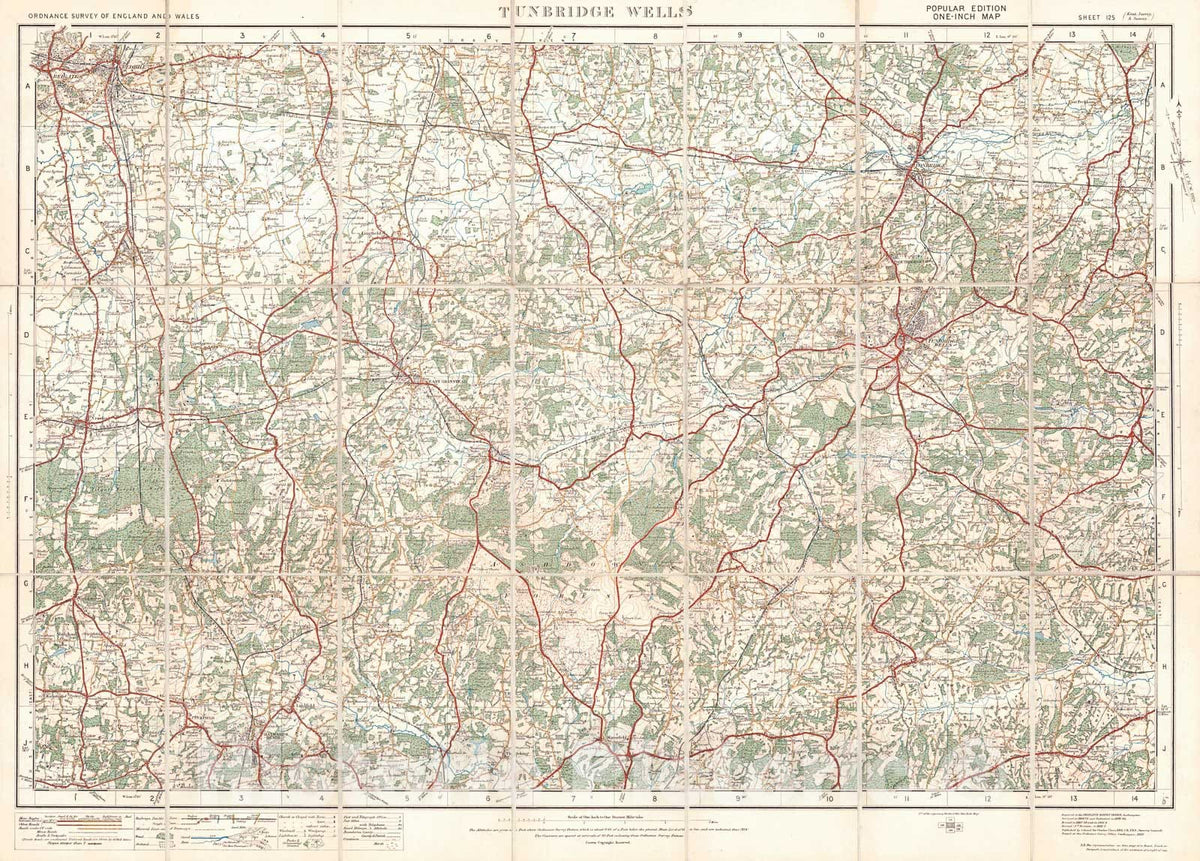 Historic Map : 1920 Tunbridge Wells : Vintage Wall Art