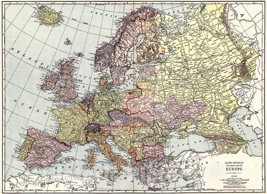 Historic Map : 1921 Europe : Vintage Wall Art