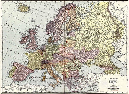 Historic Map : 1921 Europe : Vintage Wall Art