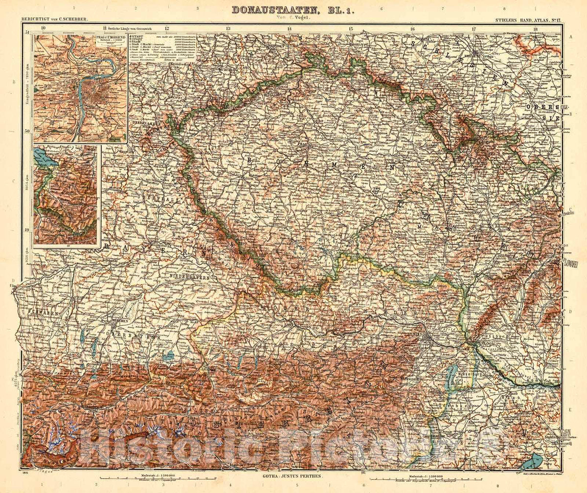 Historic Map : 1921 Donaustaaten : Vintage Wall Art