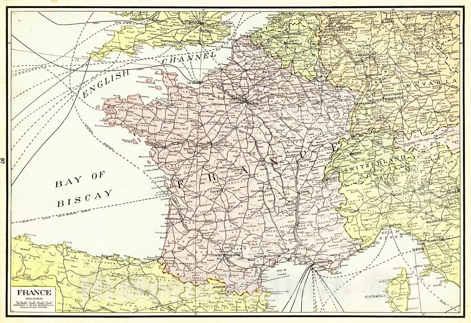 Historic Map : 1922 France : Vintage Wall Art