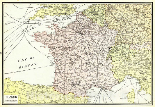 Historic Map : 1922 France : Vintage Wall Art