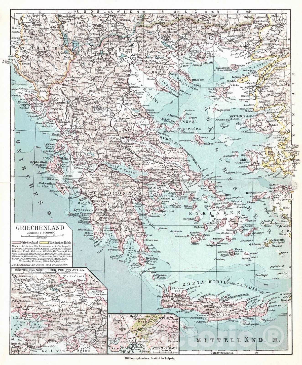 Historic Map : 1924 Greichenland : Vintage Wall Art