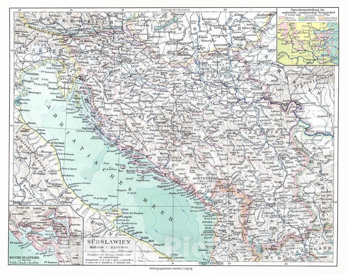 Historic Map : 1924 S&uuml;dslawien : Vintage Wall Art