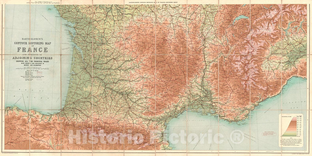 Historic Map : 1925 Nouvelle Carte de la France : Vintage Wall Art