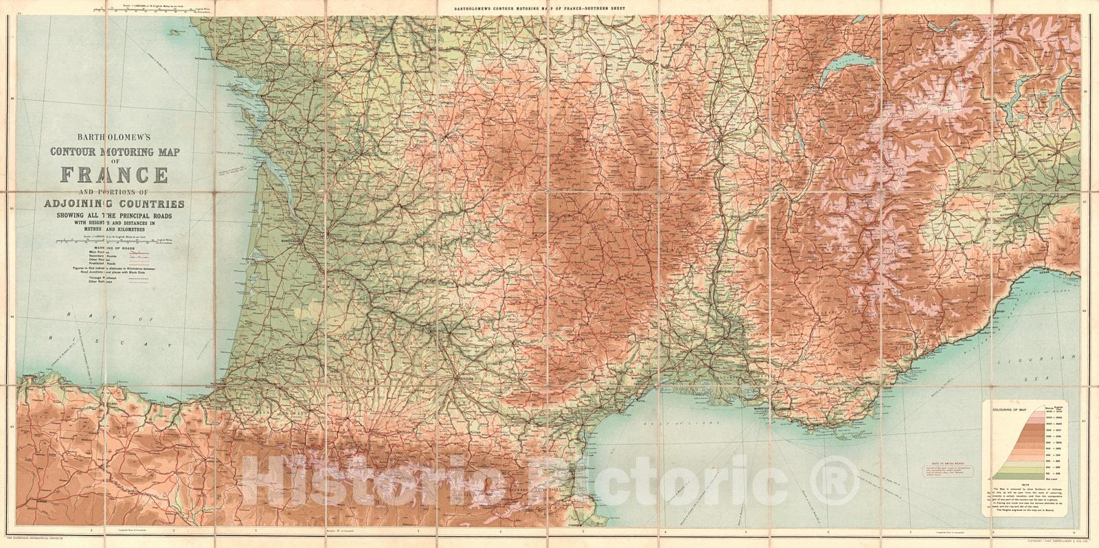 Historic Map : 1925 Nouvelle Carte de la France : Vintage Wall Art