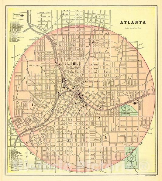 Historic Map : 1893 Atlanta : Vintage Wall Art