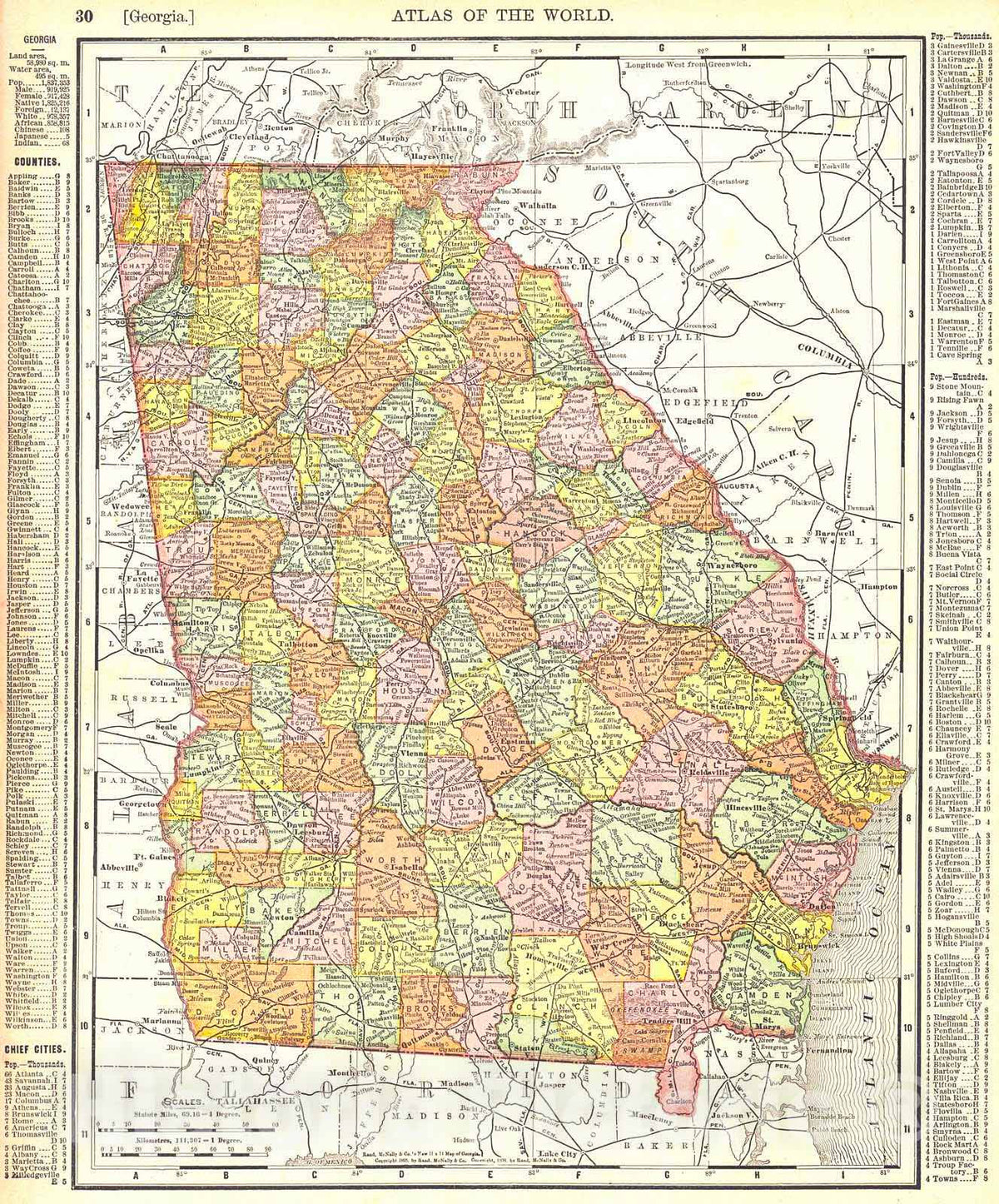 Historic Map : 1898 [Georgia] : Vintage Wall Art