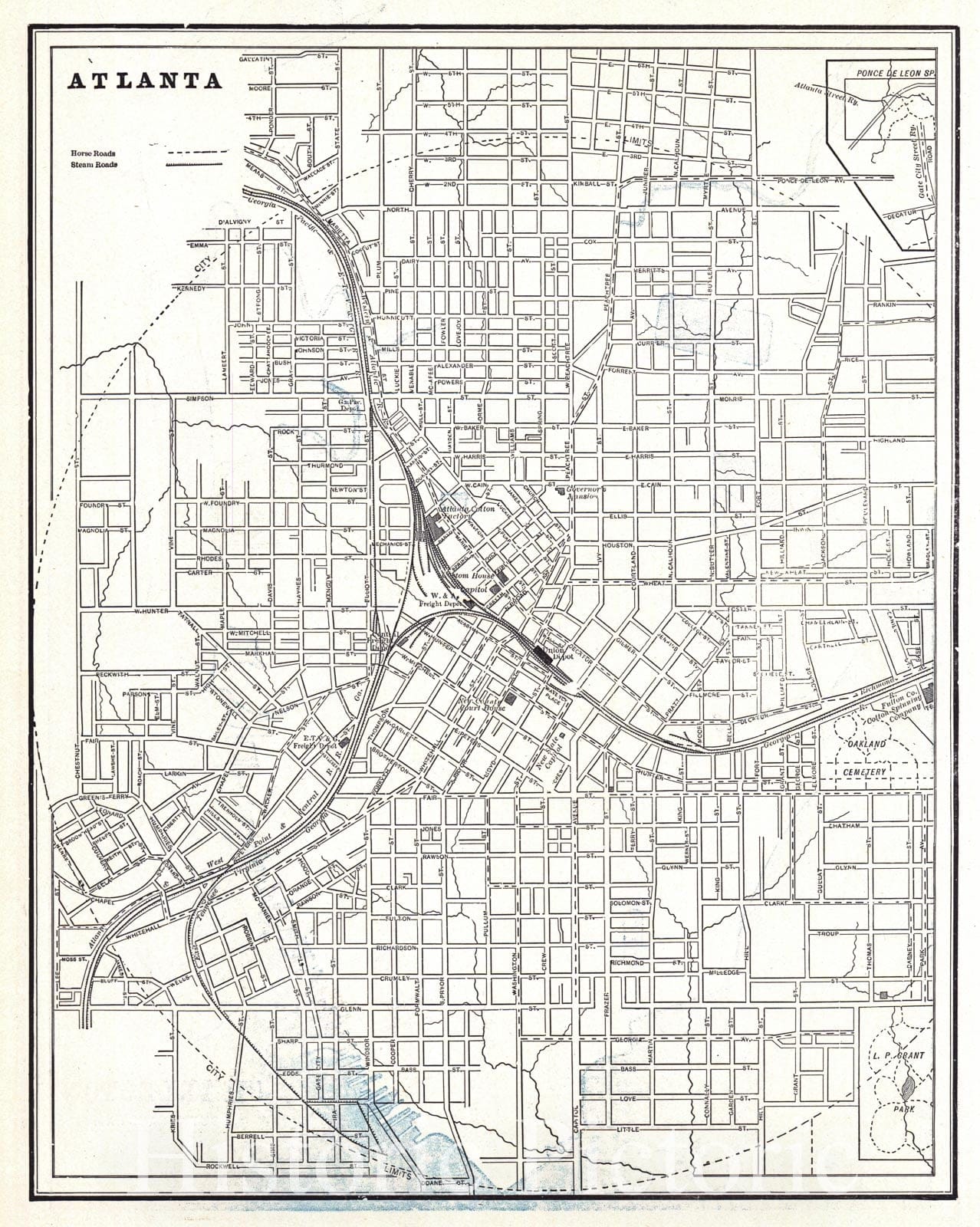 Historic Map : 1898 Atlanta : Vintage Wall Art
