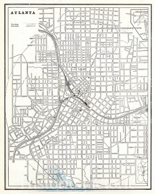 Historic Map : 1898 Atlanta : Vintage Wall Art