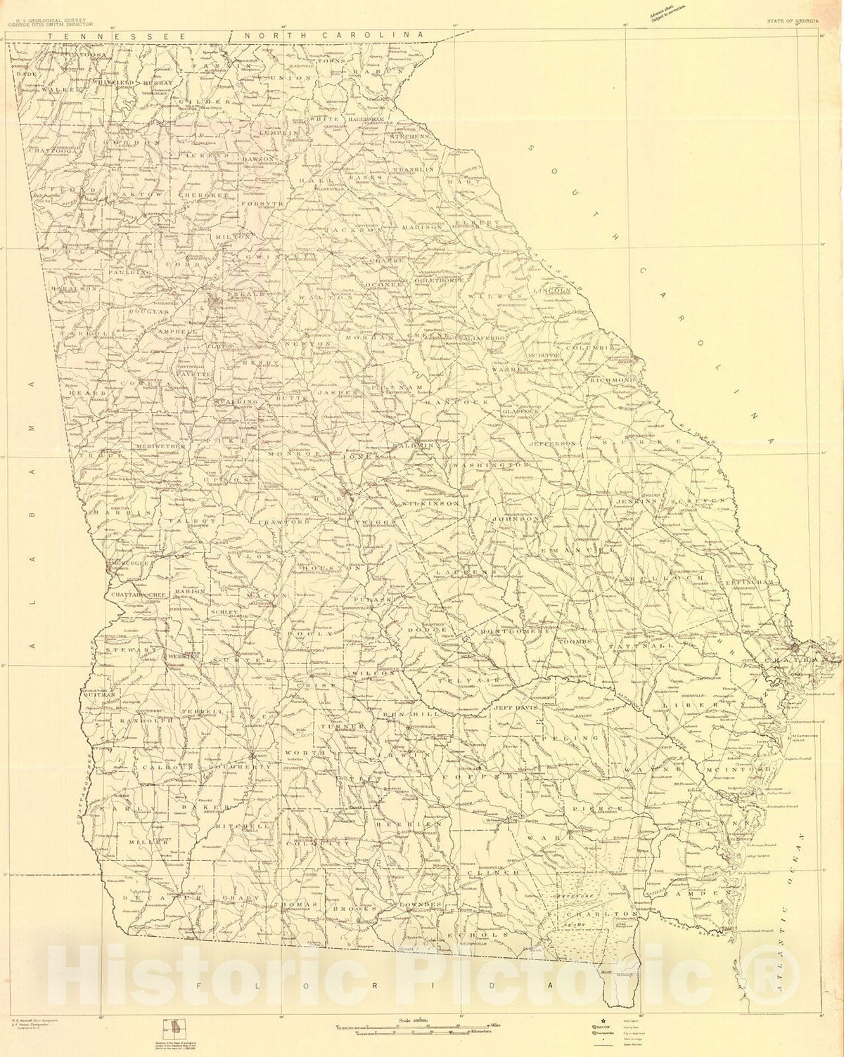 Historic Map : 1912 Georgia : Vintage Wall Art