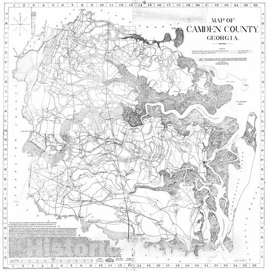 Historic Map : 1918 Map of Camden County, Georgia : Vintage Wall Art
