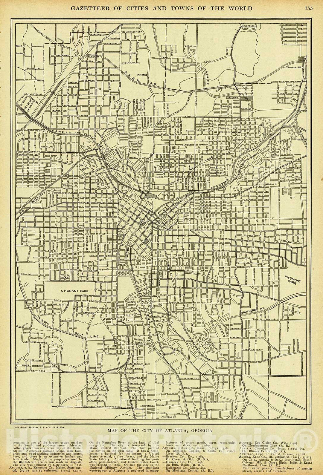 Historic Map : 1920 Atlanta : Vintage Wall Art
