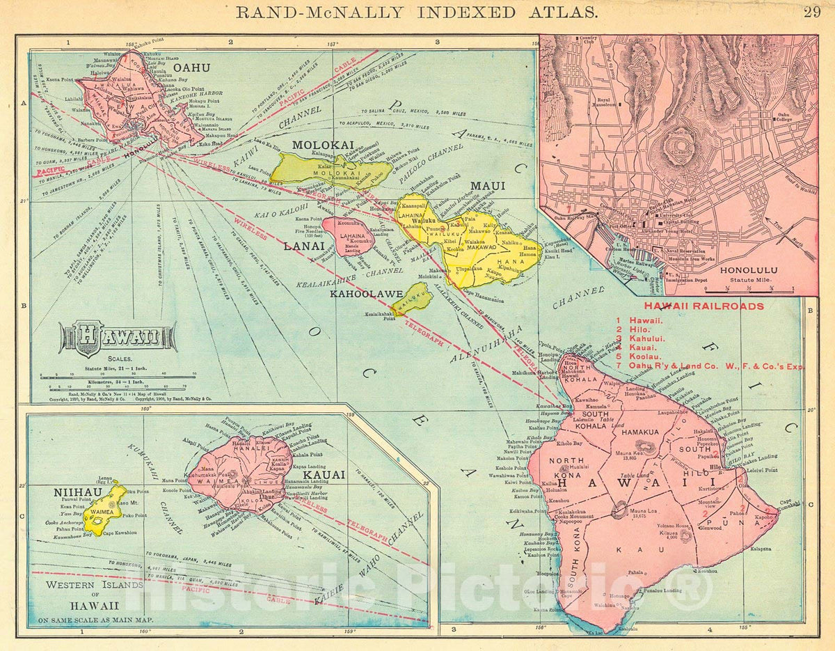 Historic Map : 1910 Hawaii : Vintage Wall Art