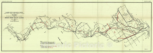 Historic Map : 1916 Plans for Reclamation of Lands Subject to Overflow in the Spoon River Valley, Illinois : Vintage Wall Art