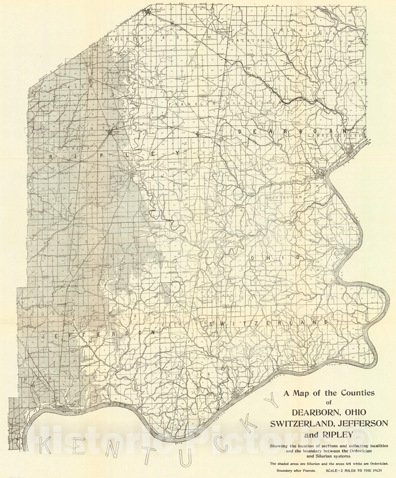 Historic Map : 1907 Geological Map of the Indiana Oolitic Limestone Region (Bedford Sheet) : Vintage Wall Art