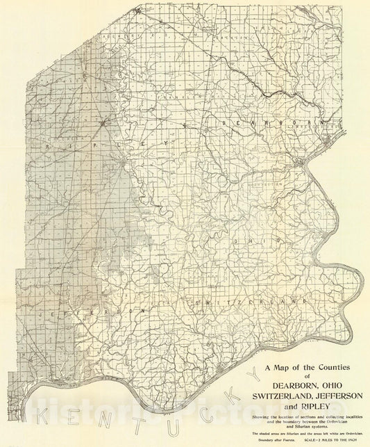 Historic Map : 1907 Geological Map of the Indiana Oolitic Limestone Region (Bedford Sheet) : Vintage Wall Art