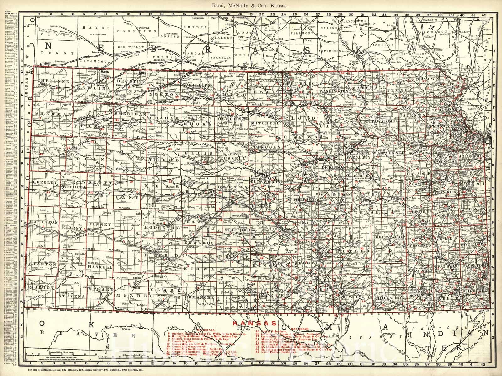 Historic Map : 1901 Kansas : Vintage Wall Art