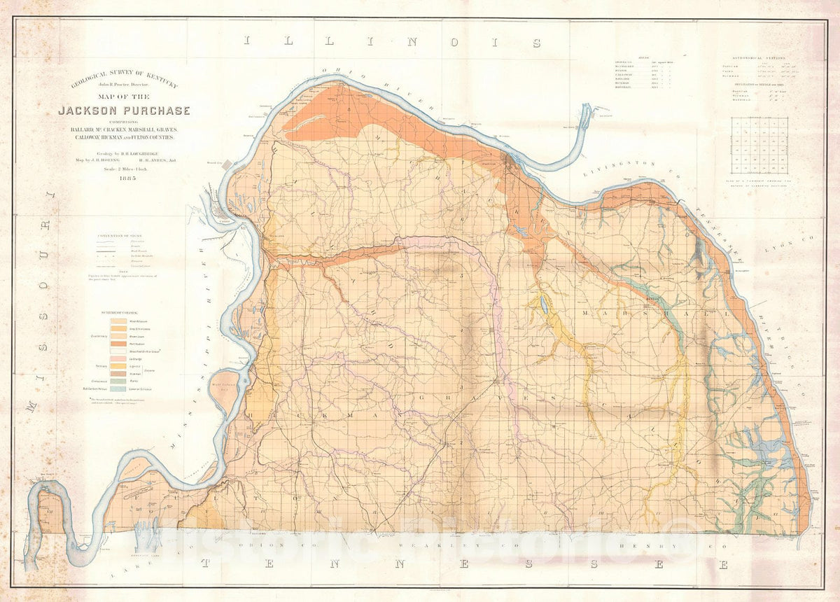Historic Map : 1885 Map of the Jackson Purchase : Vintage Wall Art