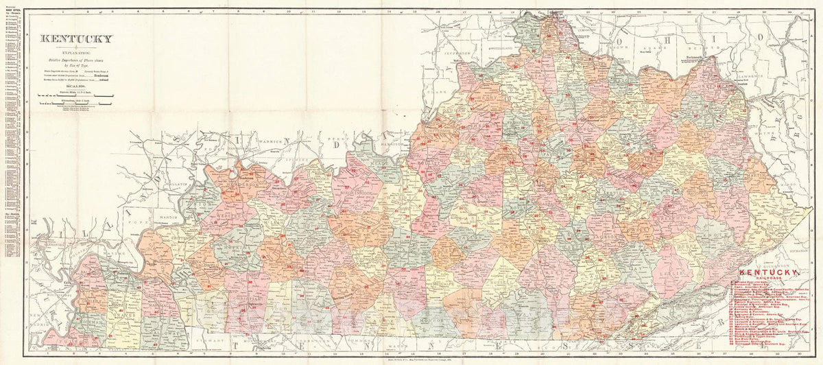 Historic Map : 1906 Kentucky : Vintage Wall Art