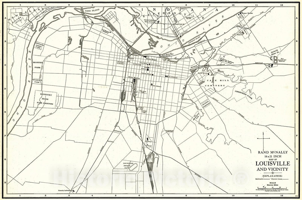 Historic Map : 1921 Louisville : Vintage Wall Art