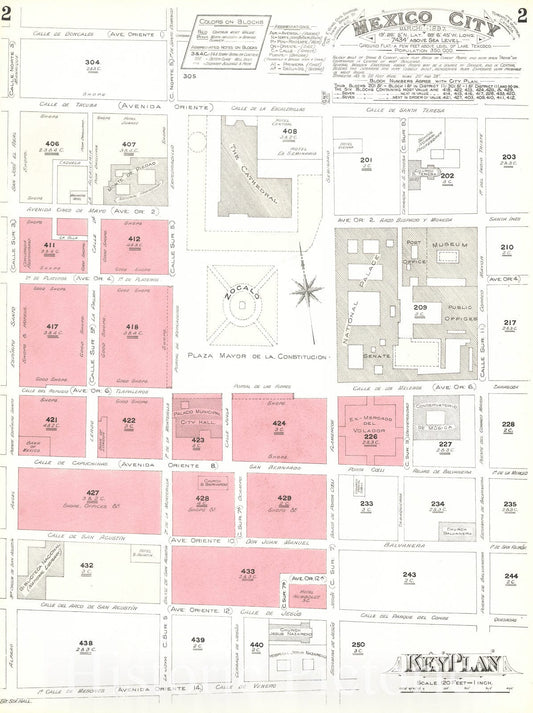 Historic Map : 1897 Mexico City : Vintage Wall Art
