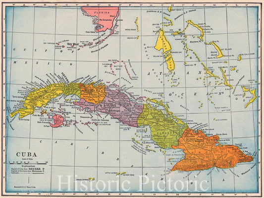 Historic Map : 1911 Cuba : Vintage Wall Art
