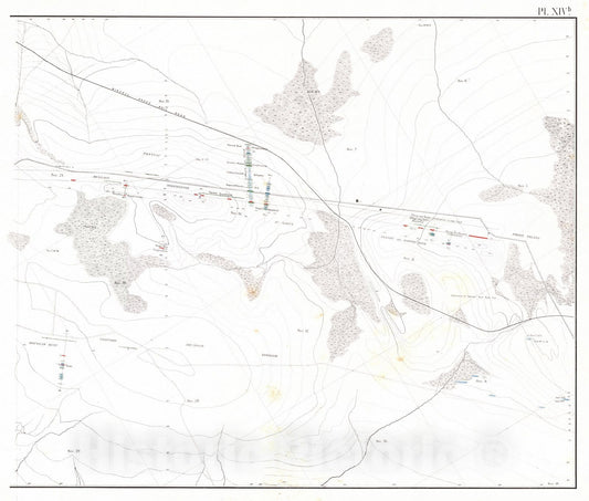 Historic Map : 1873 Map to Accompany the Cross Section of the Portage Lake District (Part 2) : Vintage Wall Art