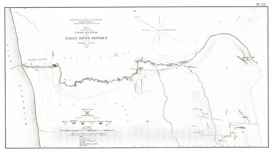 Historic Map : 1873 Map to Accompnay the Cross Sections of the Eagle River District : Vintage Wall Art